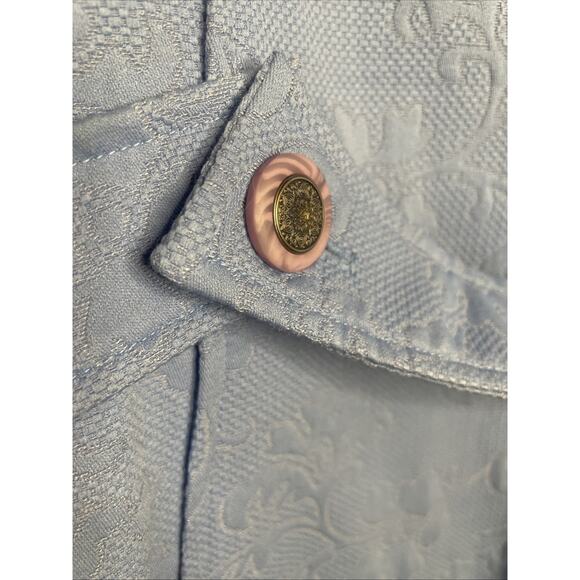 Sag Harbor Light Blue Jacket Size 12 - Unique Purple Buttons - Lined/Long Sleeve - Picture 7 of 10